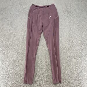 Gymshark Leggings Womens Small High Rise‎ Mesh Pockets Workout Gym Lilac Purple
